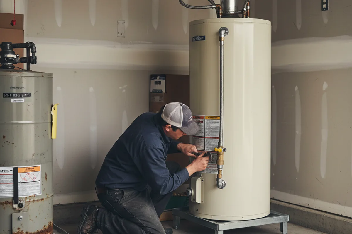 Water heater and shutoff valve replacement in Artois